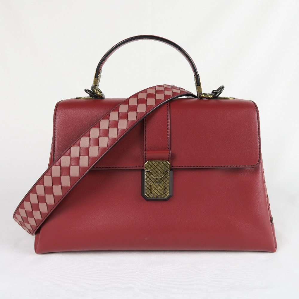 SOLD Bottega Veneta Piazza Burgundy Top Handle Bag